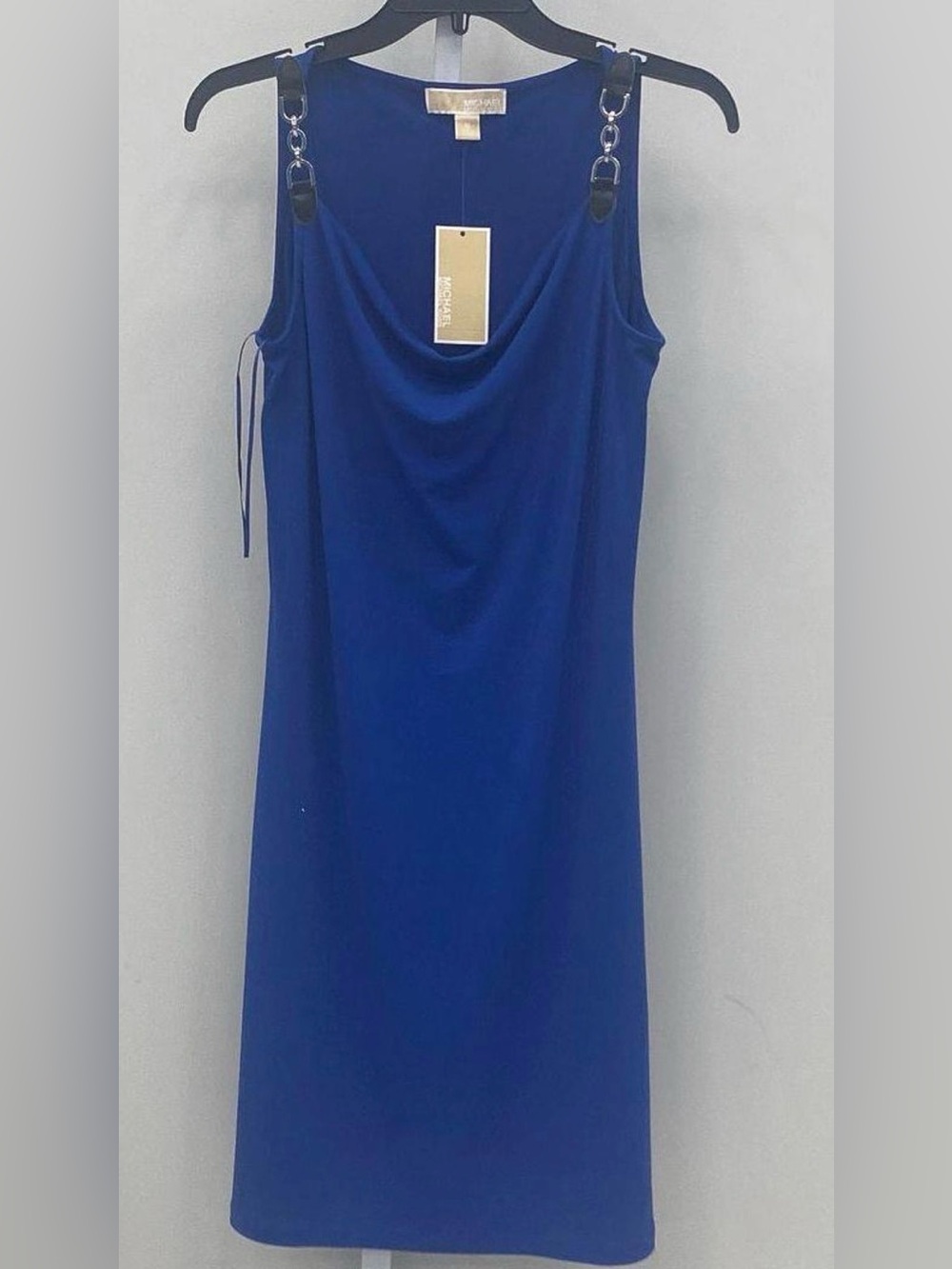 Michael Kors Royal Blue Cowl-Neck Midi Dress